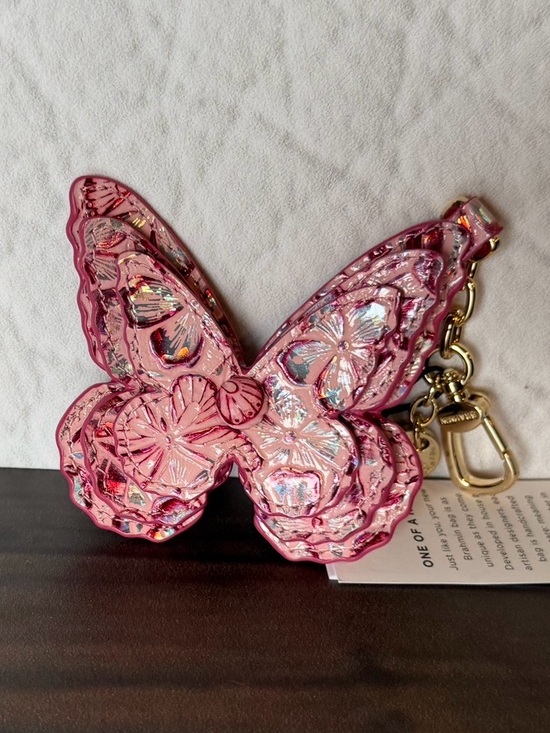 Brahmin Handbags - Brahmin Butterfly Fearless Pink Ainsley Logo Charm NWT FIRM